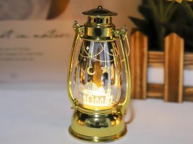 Lampara farolito led con dibujo navideño